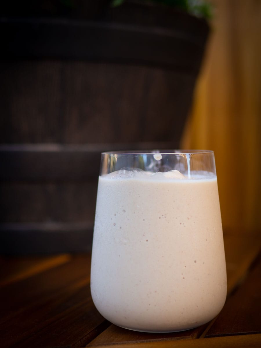 Chai Frappe on a wooden table.