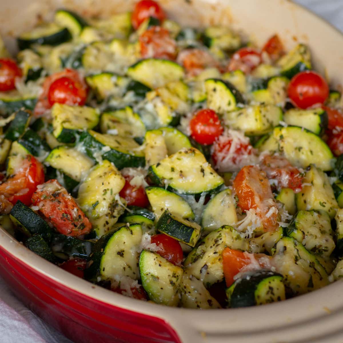 Baked Herb Tomato Zucchini