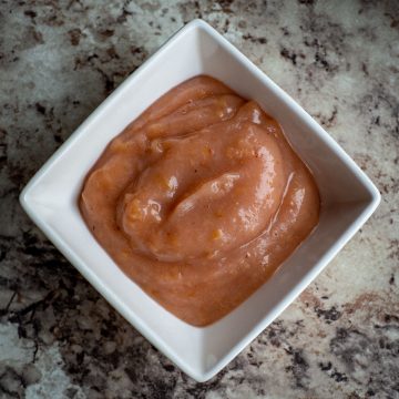 Applesauce in a bowl.