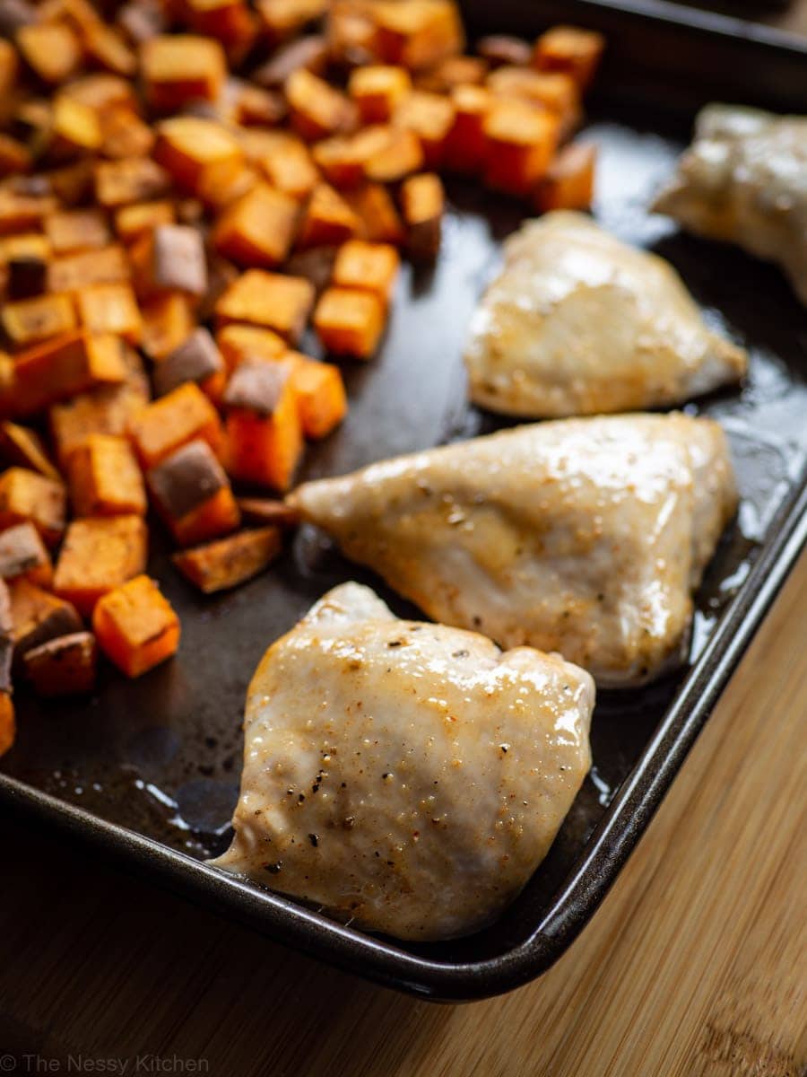 Chicken basted with Cajun honey butter.