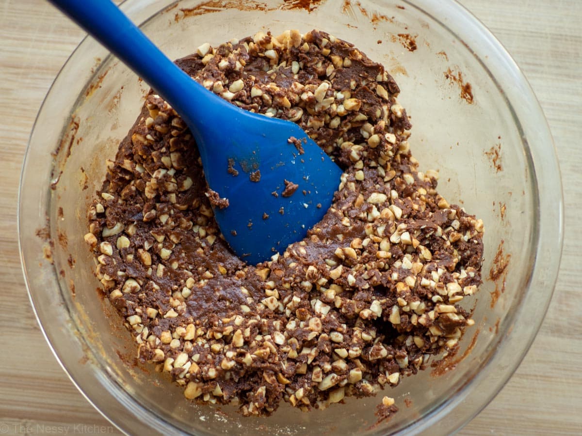 Peanuts added to eat-more bar batter.