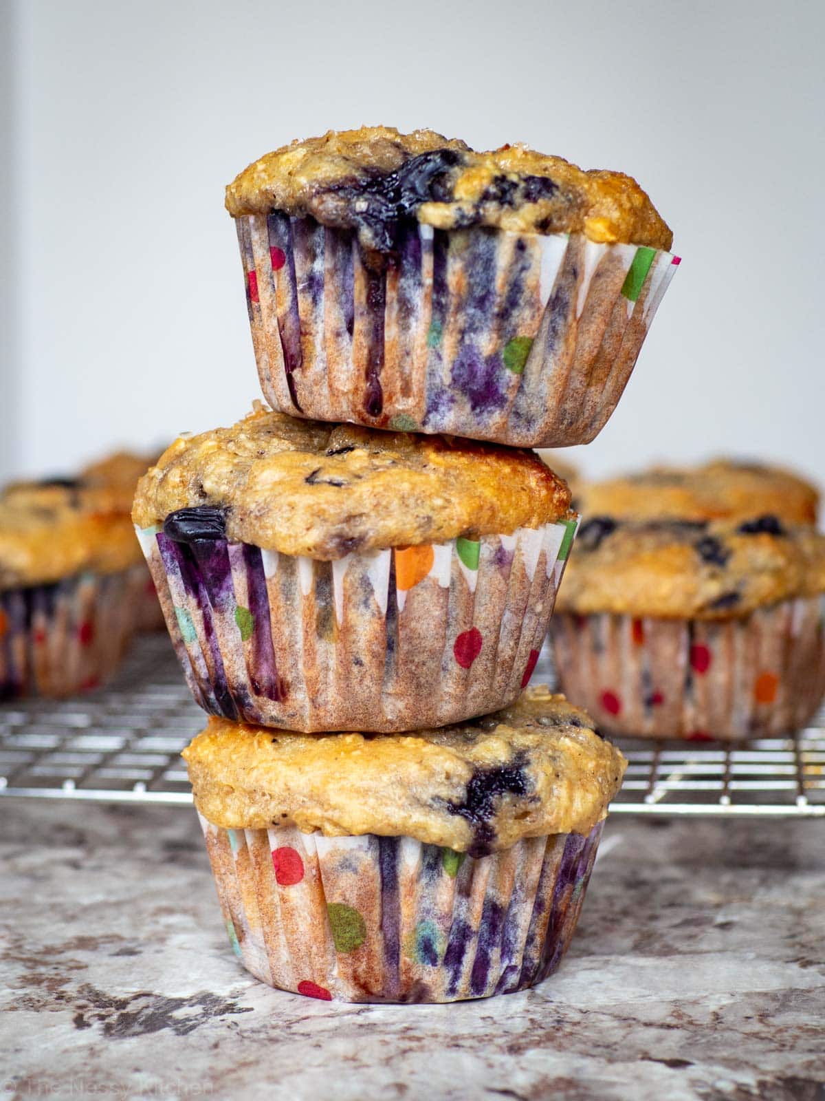 Stack of muffins.