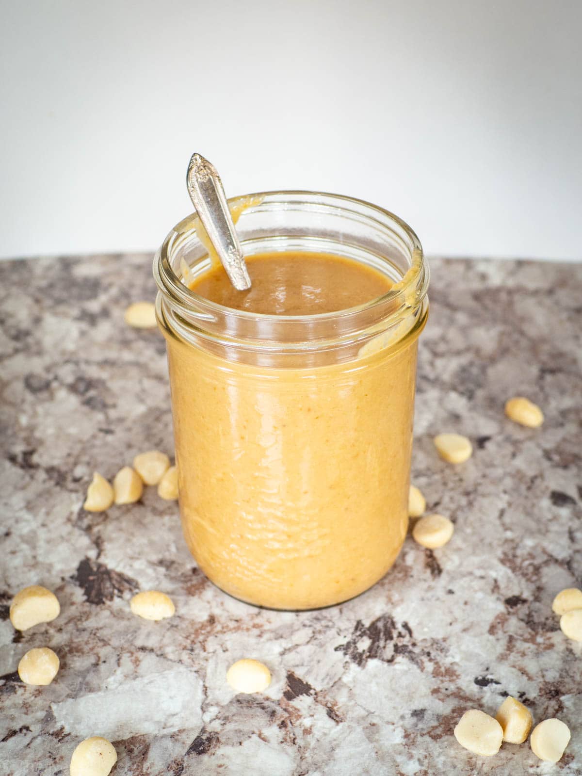 Jar of macadamia nut butter.