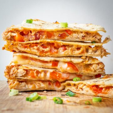 Quesadillas stacked on one another.