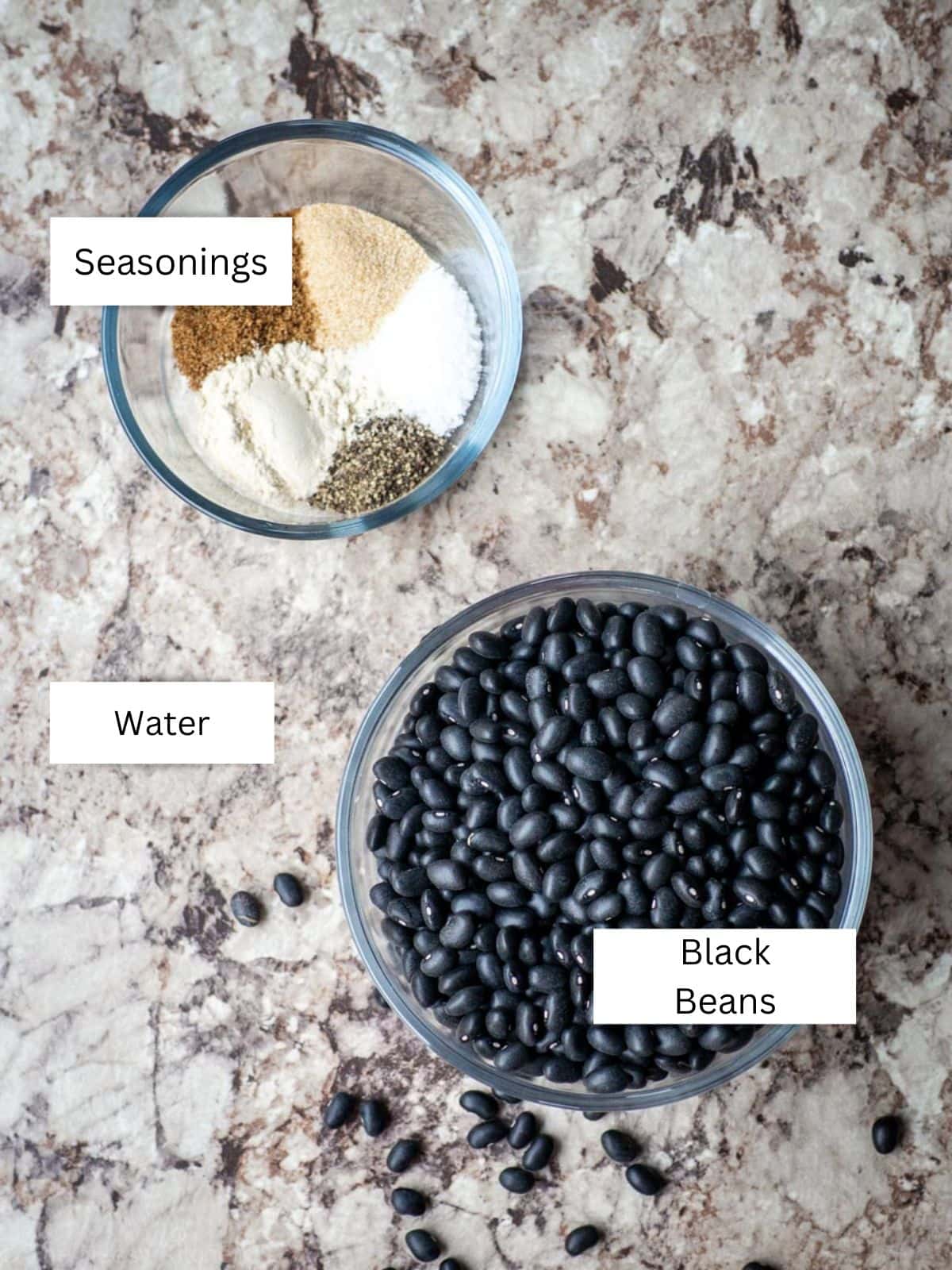 Ingredients for slow cooker black beans.