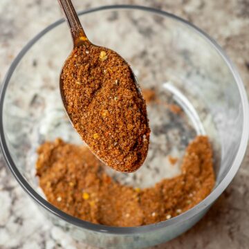 Taco seasoning on a spoon.