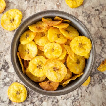 Plantain chips in a bowl.