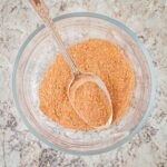 Barbecue dry rub seasoning mixed in a bowl.