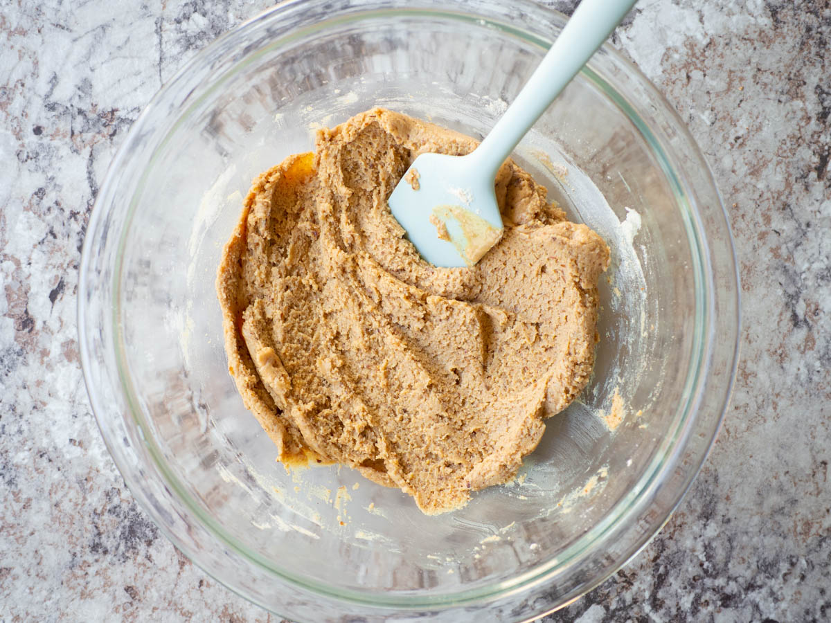 Filling ingredients mixed together in a bowl.