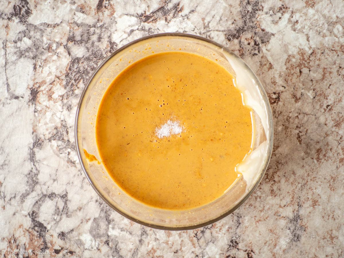 Peanut butter and honey combined together.