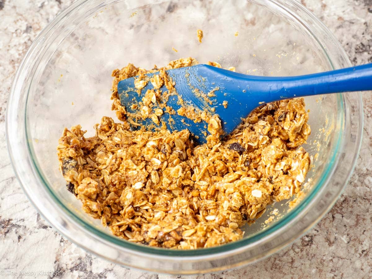 Batter mixed together in a bowl.