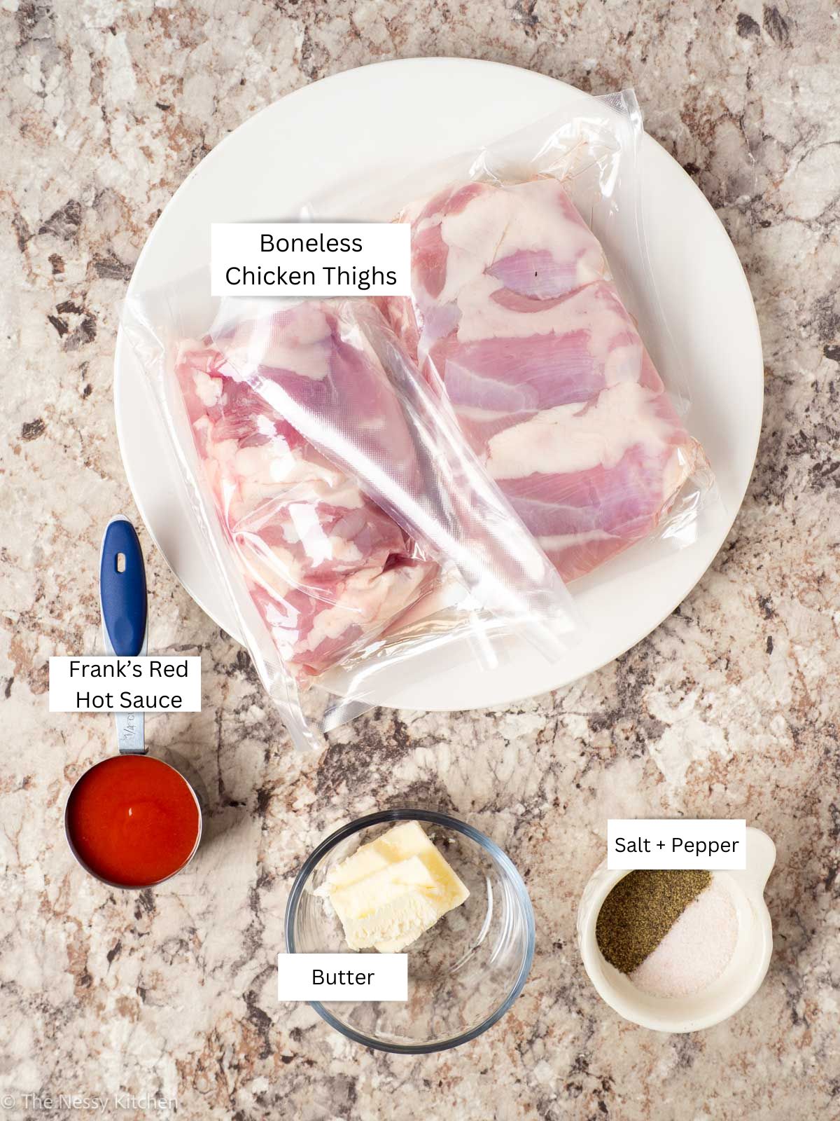 Ingredients measured out in bowls.